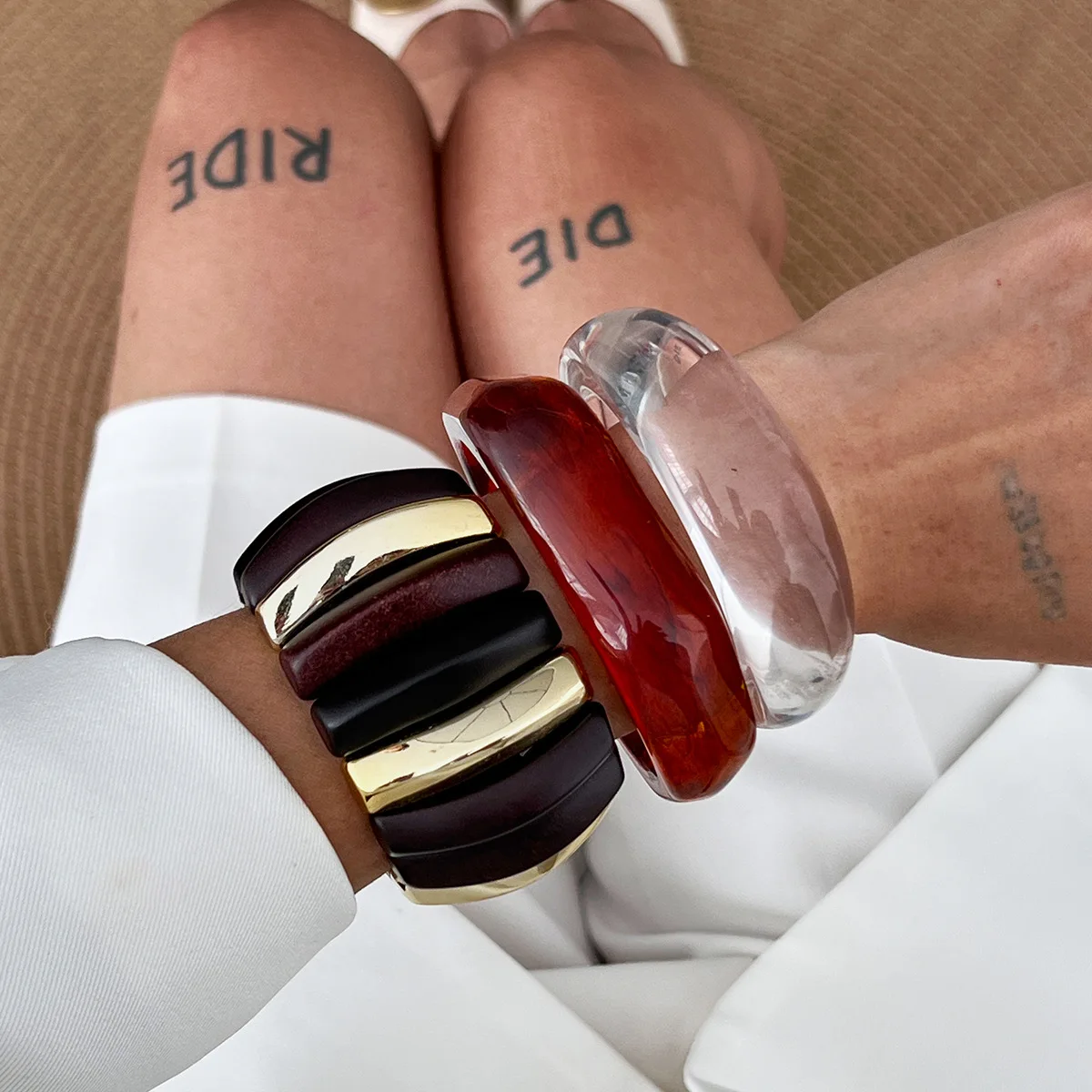 Jewelry resin fashion bracelet exaggerated ins wind irregular translucent design sense personalized jewelry