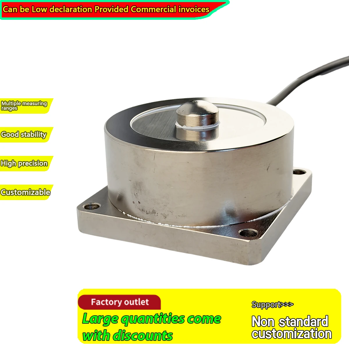 Industrial Weighing Sensor 0.2t to 50t Capacity Loadcell Alloy Steel High Accuracy 0.1% for Material Testing Machine Sensor