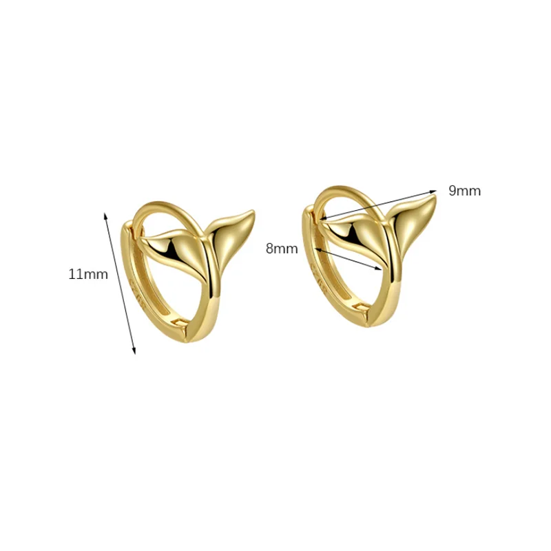 KAMIRA 925 Sterling Silver Gentle Fashion Fishtail Earrings for Women Wedding Anniversary Girls Exquisite Jewelry Birthday Gift