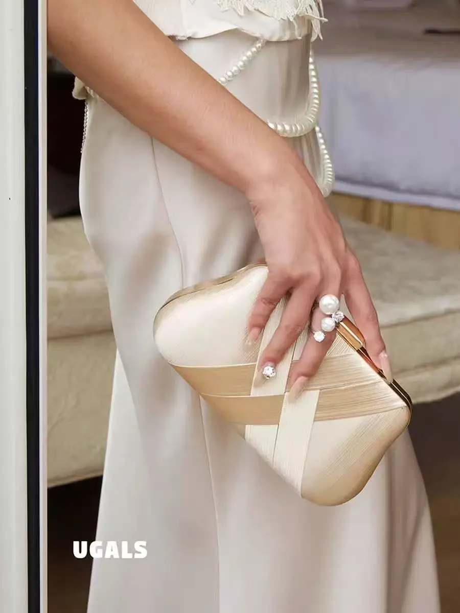Fashion Satin Evening Bag High Quality Luxury Women Handbag Wedding Party Banquet Clutch Purse Shoulder Crossbody Bag