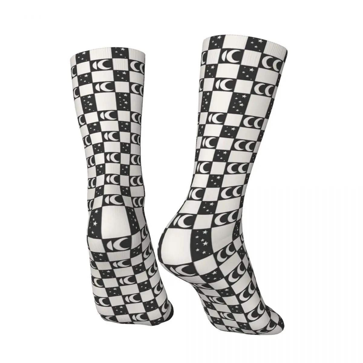 All Seasons Galaxy Checkerboard Print Socks Harajuku Crew Socks Fashion Stockings for Men Women Valentine's Day Gifts