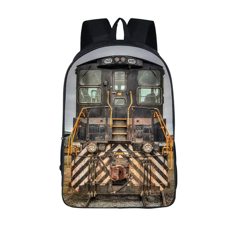 Sac à Dos Rétro à Motif de Train à Vapeur pour Enfant, Adolescent, Cartable d'École pour Homme, Voyage, Étudiant, Livre, Cadeau