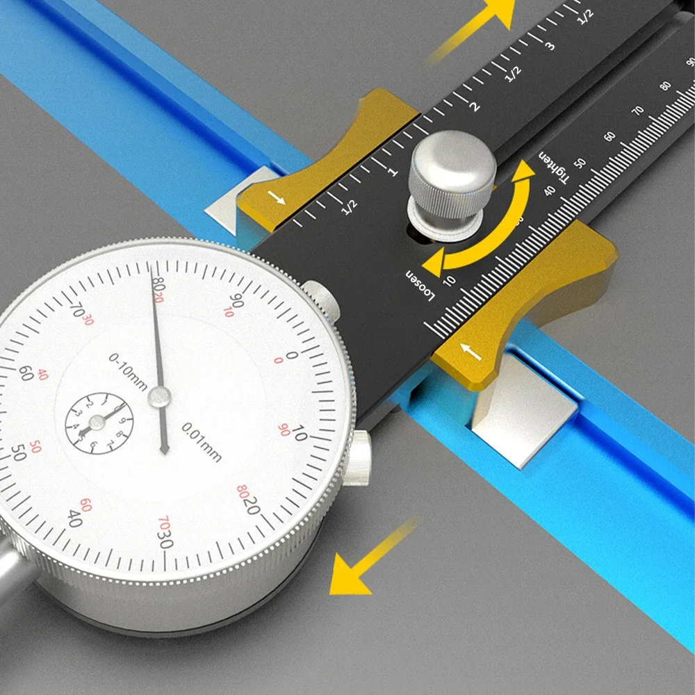 Table de travail de calcul de lame de scie, indicateur à cadran, rapport de parallélisme, alliage d\'aluminium réglable, jauge 11% ment avec outils