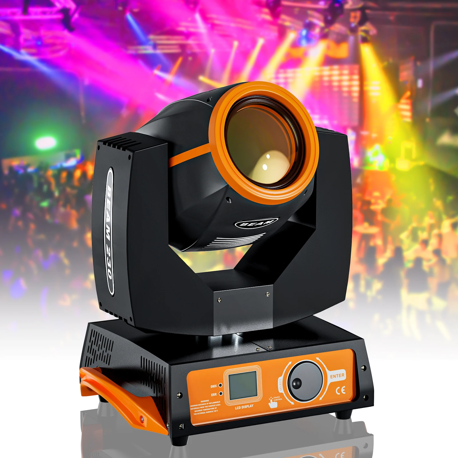 

Fieryzeal Moving Head Stage 230W 8 Prisms Effect Lighting 16CH DMX512 Control for DJ Concert Party Weddings