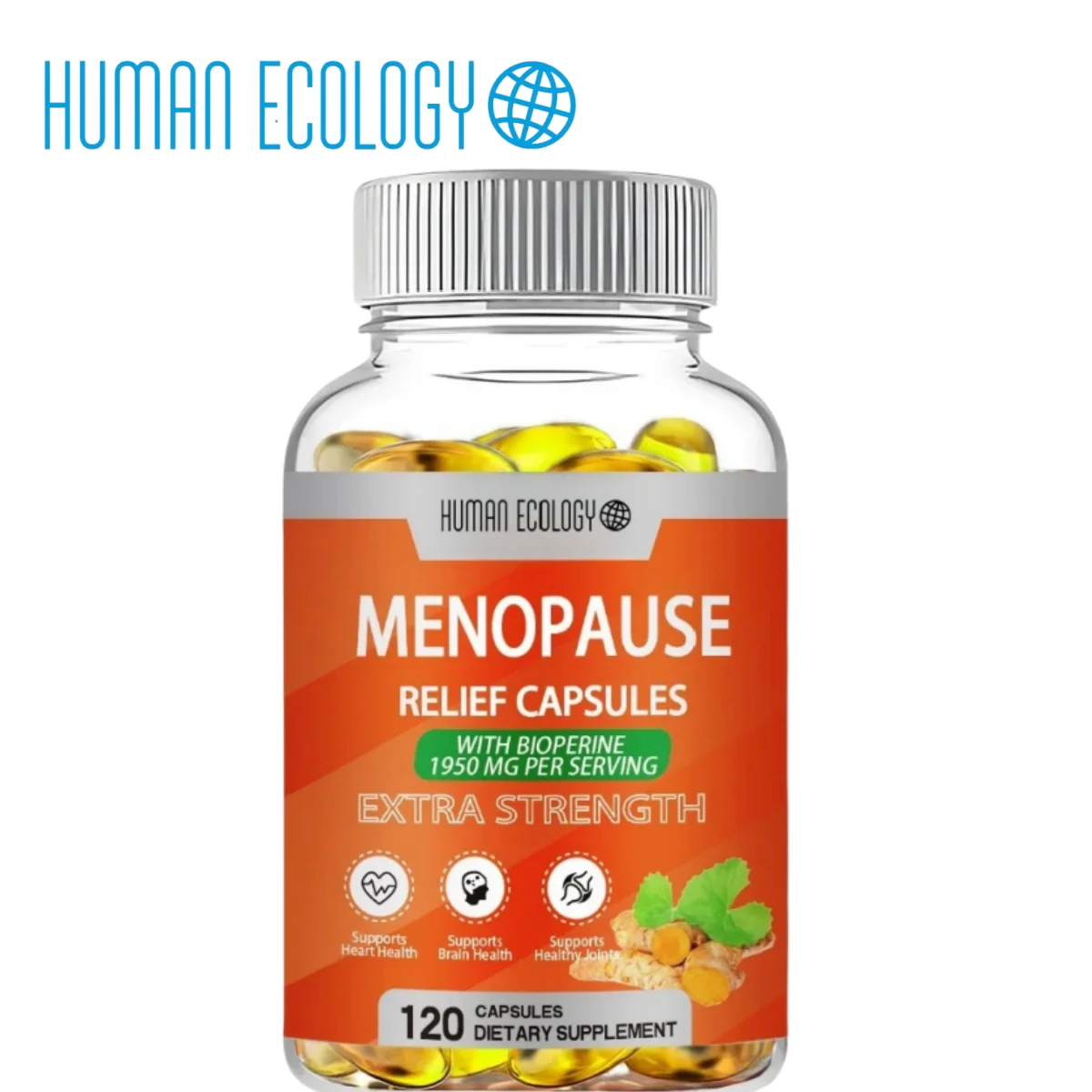 Human Ecology Triple Strength Turmeric Capsules with 95 Curcumin BioPerine Joint Support Daily Wellness