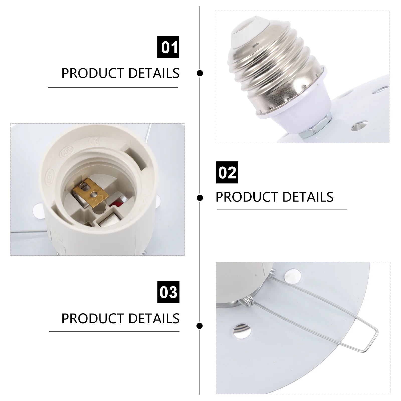 E27 to E27 Lamp Holder Socket Extender Durable Screw Bulb Base Converter for Living Room Kitchen Office Socket Extender