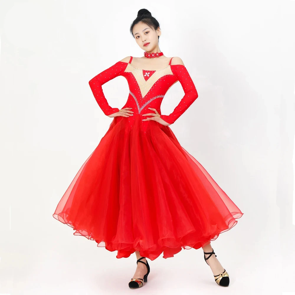 Modern Competition Dress Dance Performance Costume Women Match Evening Ballroom Practice Wear Waltz 2025 Girl Outfit Adult Urban