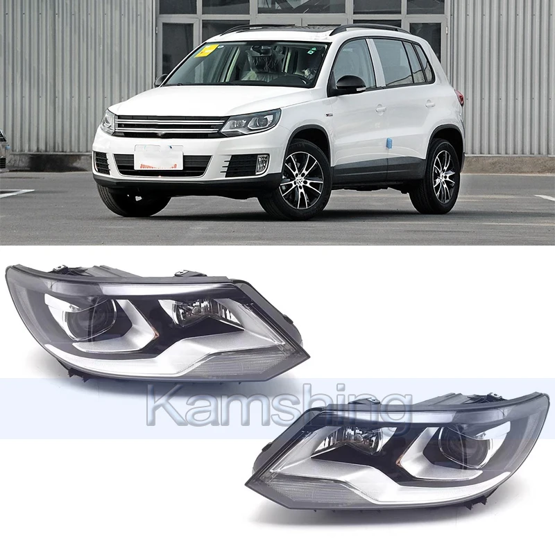 

Kamshing 1pair Front Bumper Headlight For Volkswagen Tiguan 2014-2017 Head Light Head Lamp Shell Lampshade Headlamp Cover