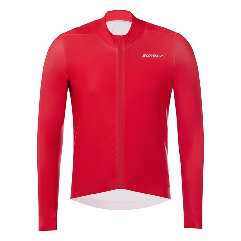 Cycling Thermal Fleece Motorcycle Jacket for Men, Long Sleeve, Warm Tops, Three Rear Pockets, Red, Winter