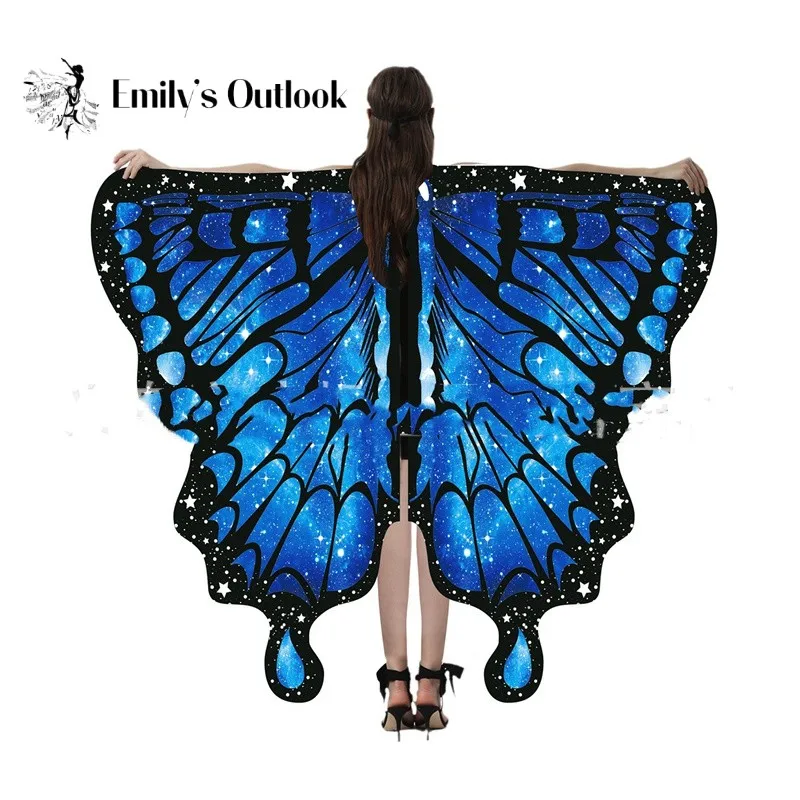 Fairy Ladies Cape Nymph Pixie Dress Up Butterfly Wing Princess Halloween Costumes Shawl Belly Dance Performance Outfit Rave New