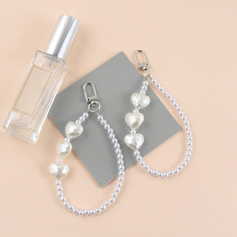 Fashion Acrylic Pearl Beaded Telephone Lanyard For Anti-Loss Cellphone Jewelry Women Girls Mobile Phone Hanging Keychain