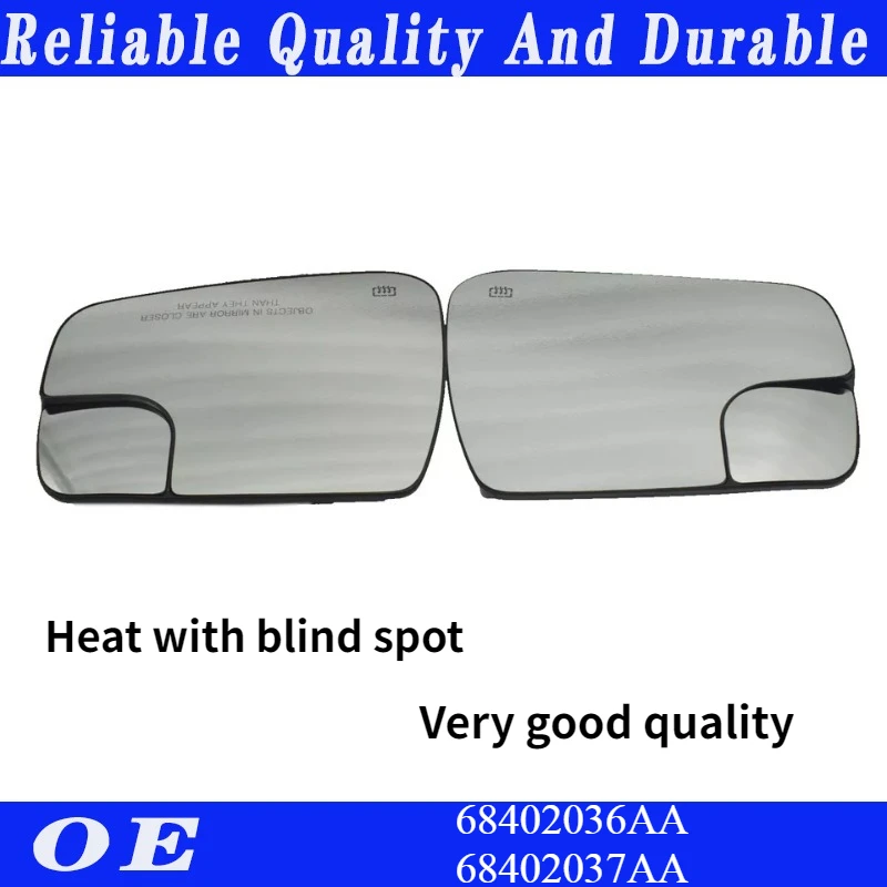 

Car Front Door Side Rearview Mirror Glass Heated Blind Spot For Dodge Ram 1500 2500 2019 2020 2021 2022 68402036AA 68402037AA