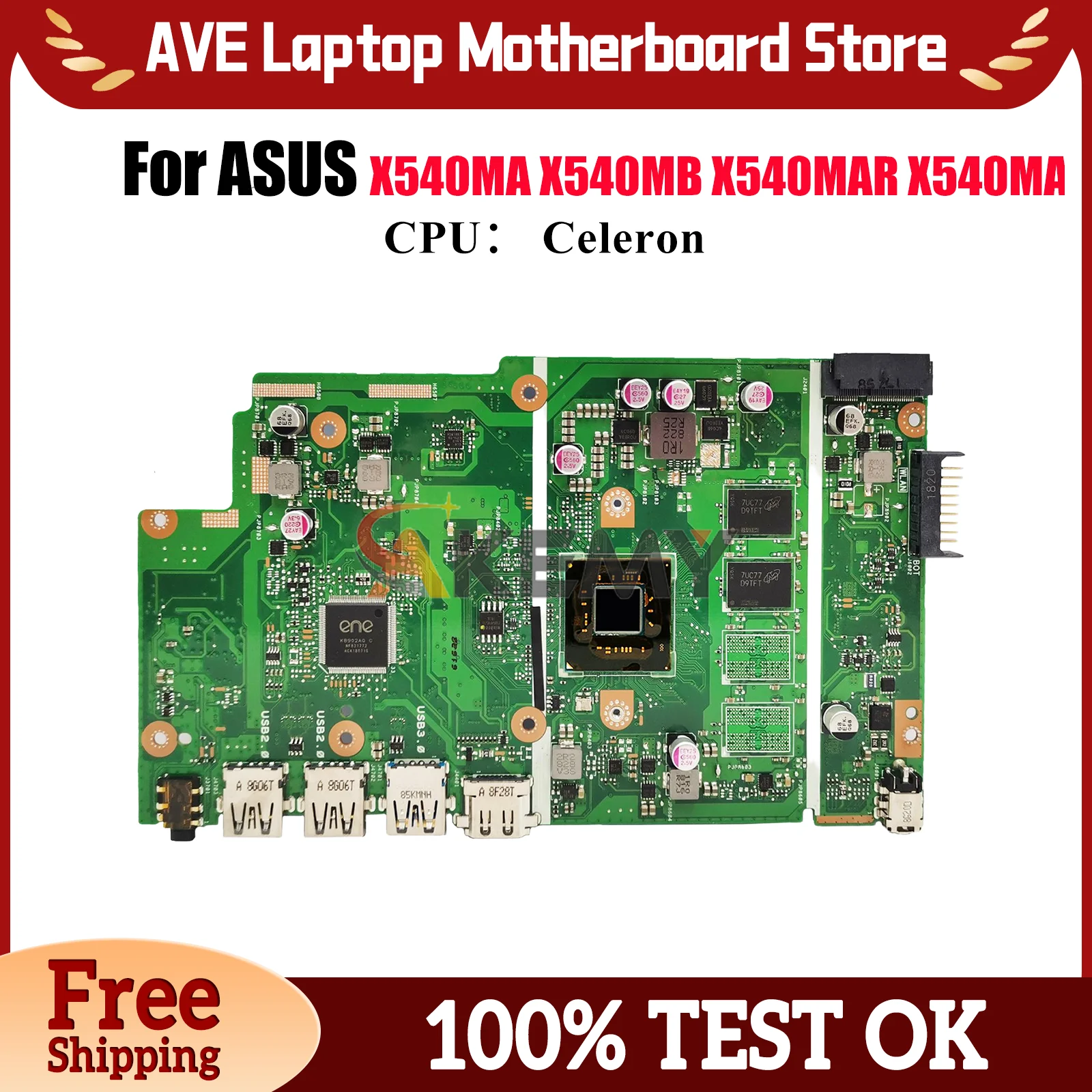 

X540MA Laptop Motherboard For ASUS VivoBook X540MB X540MA D540M F540M X540M R540M X540MAR X540MAS A540M Mainboard W/ Celeron CPU