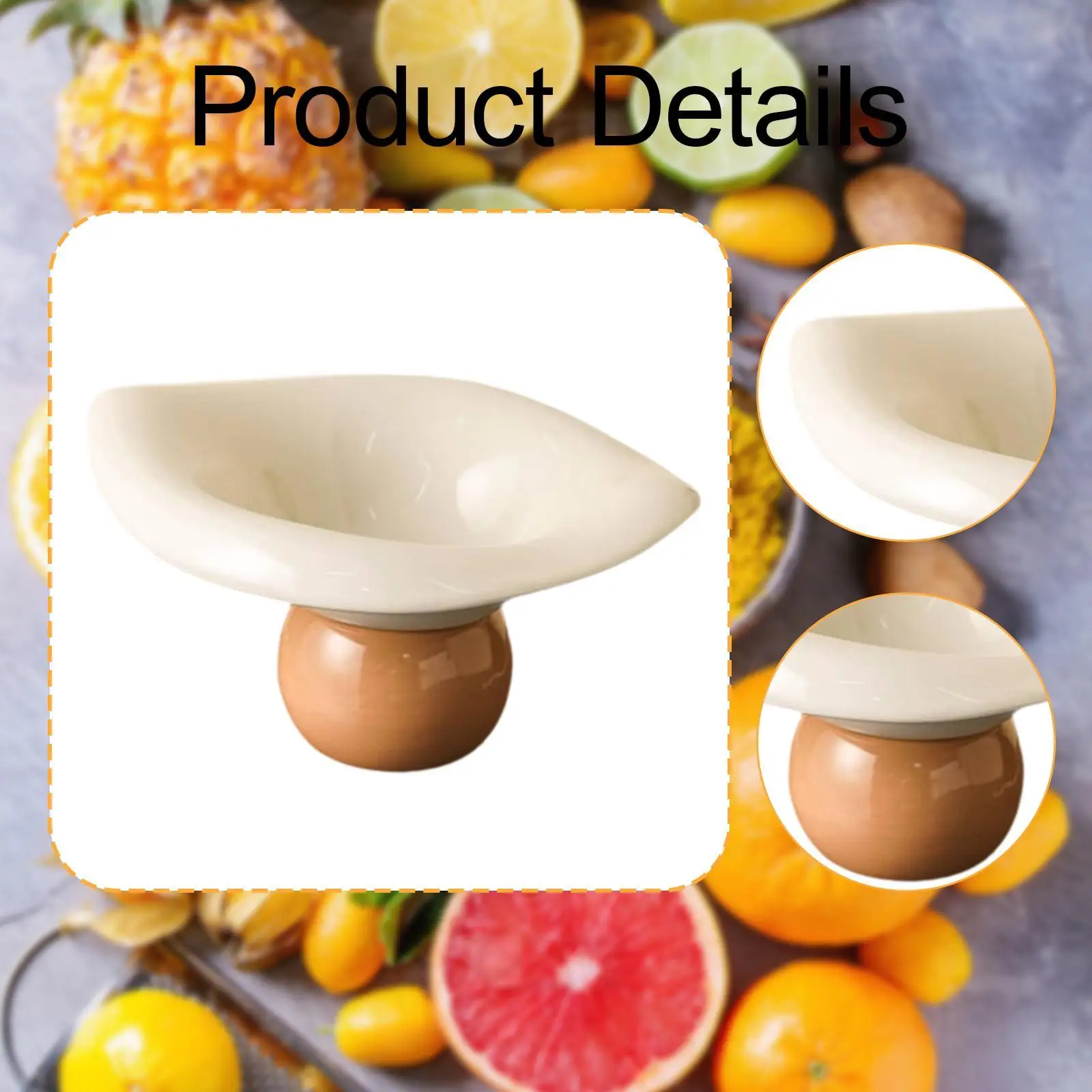 وعاء مزخرف بقاعدة للقدمين لديكور سطح المكتب للخضروات وغرفة الطعام