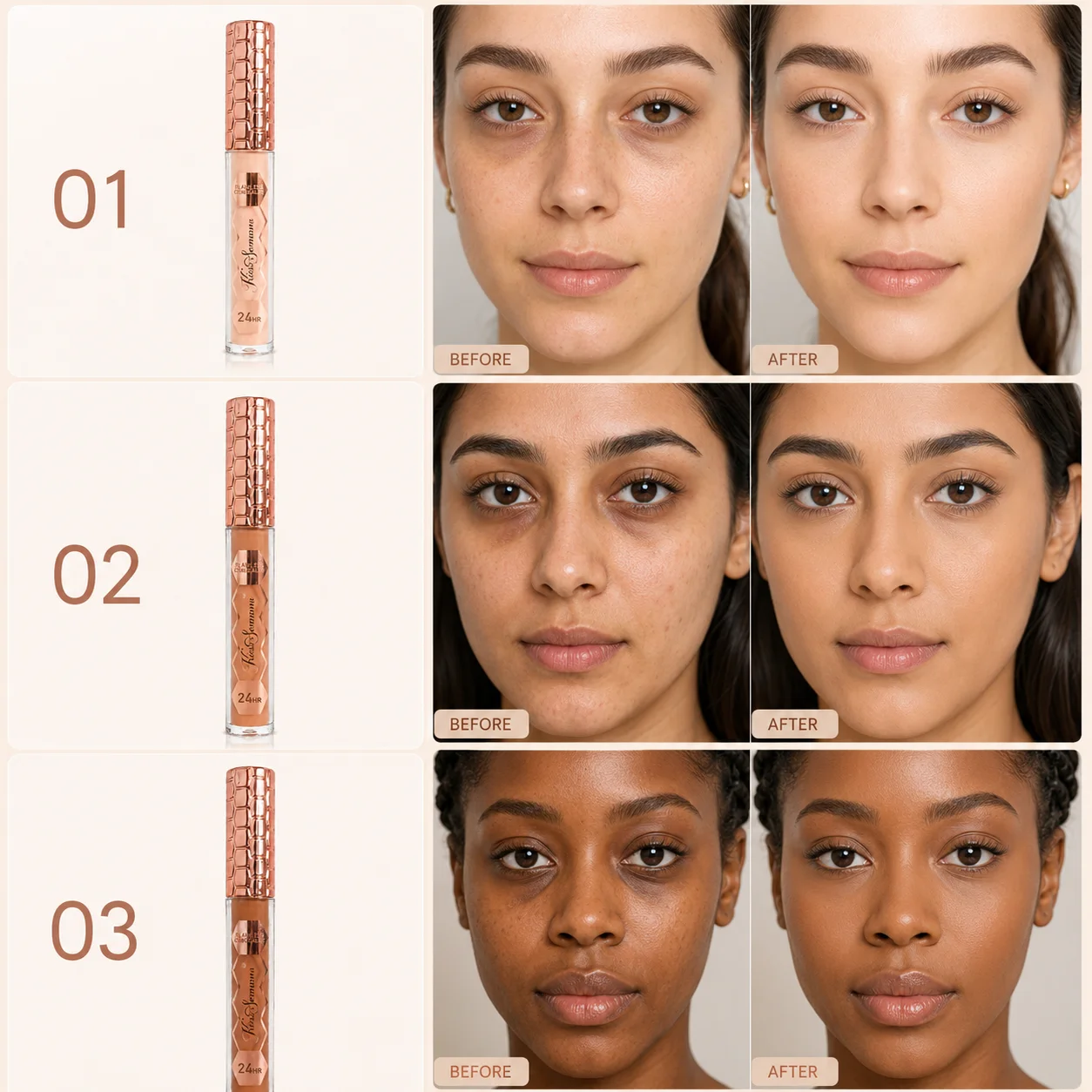 Concealer Liquid Foundation Face Makeup Women Brightening Cream Full Coverage Light Medium Modify Skin Cosmetics Korean style gl