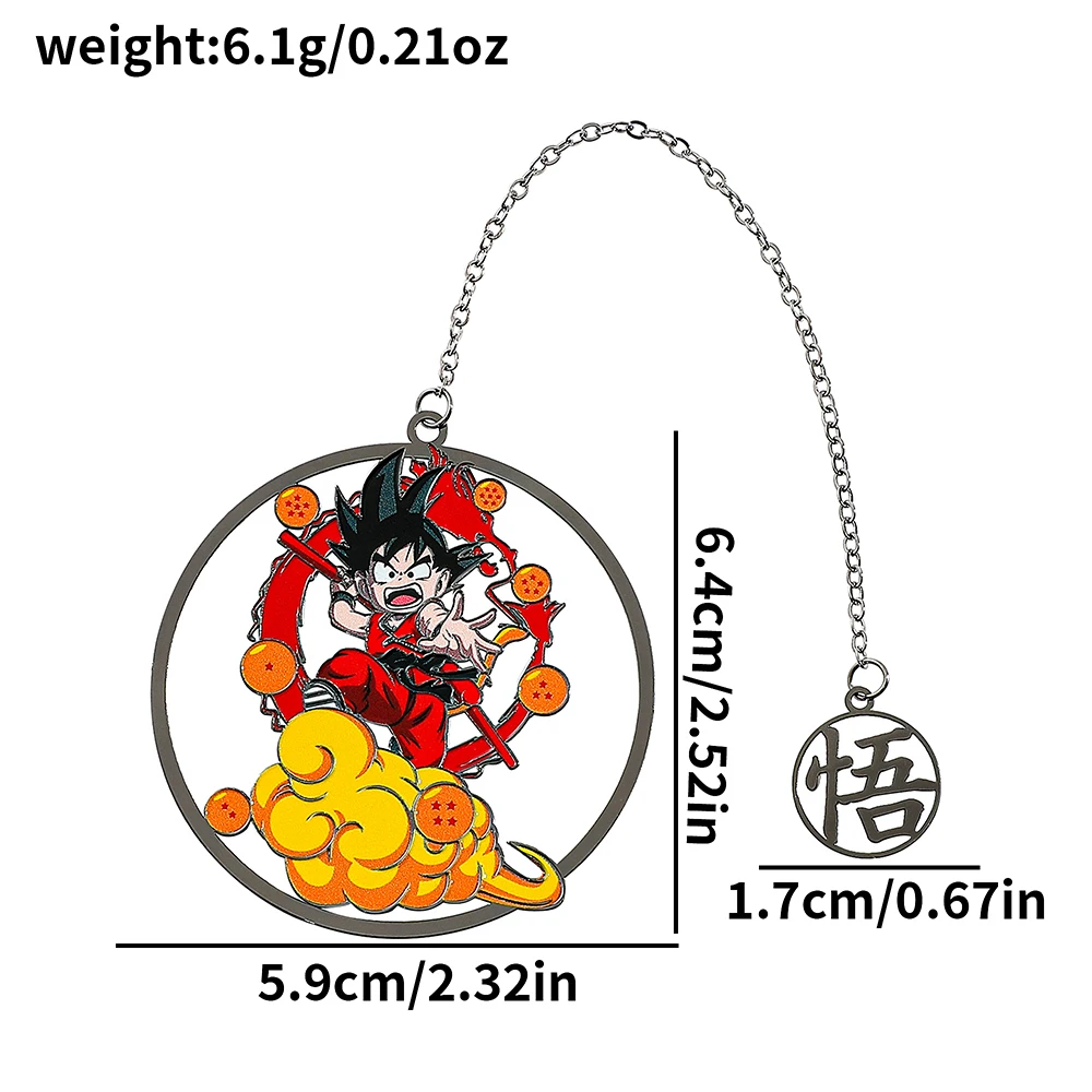 1Pcs Cartoon Dragon Ball Bookmark, Cute Little Goku Bookmarks for Anime Fans Collection, Metal Bookmarks for Students Stationery