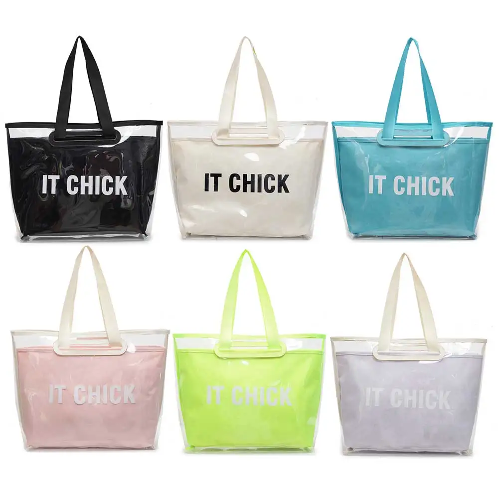 

Women Tote Handbag Transparent Seaside Shoulder Bag Beach Jelly Pack Waterproof Top Handle Bags Summer Casual Underarm Pouch