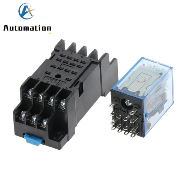 1 zestaw MY4NJ 14PIN 4DPDT elektroniczny mikro Mini przekaźnik elektromagnetyczny 5A cewka z gniazdem PYF14A podstawa DC12V DC24V AC110V 220V 380V