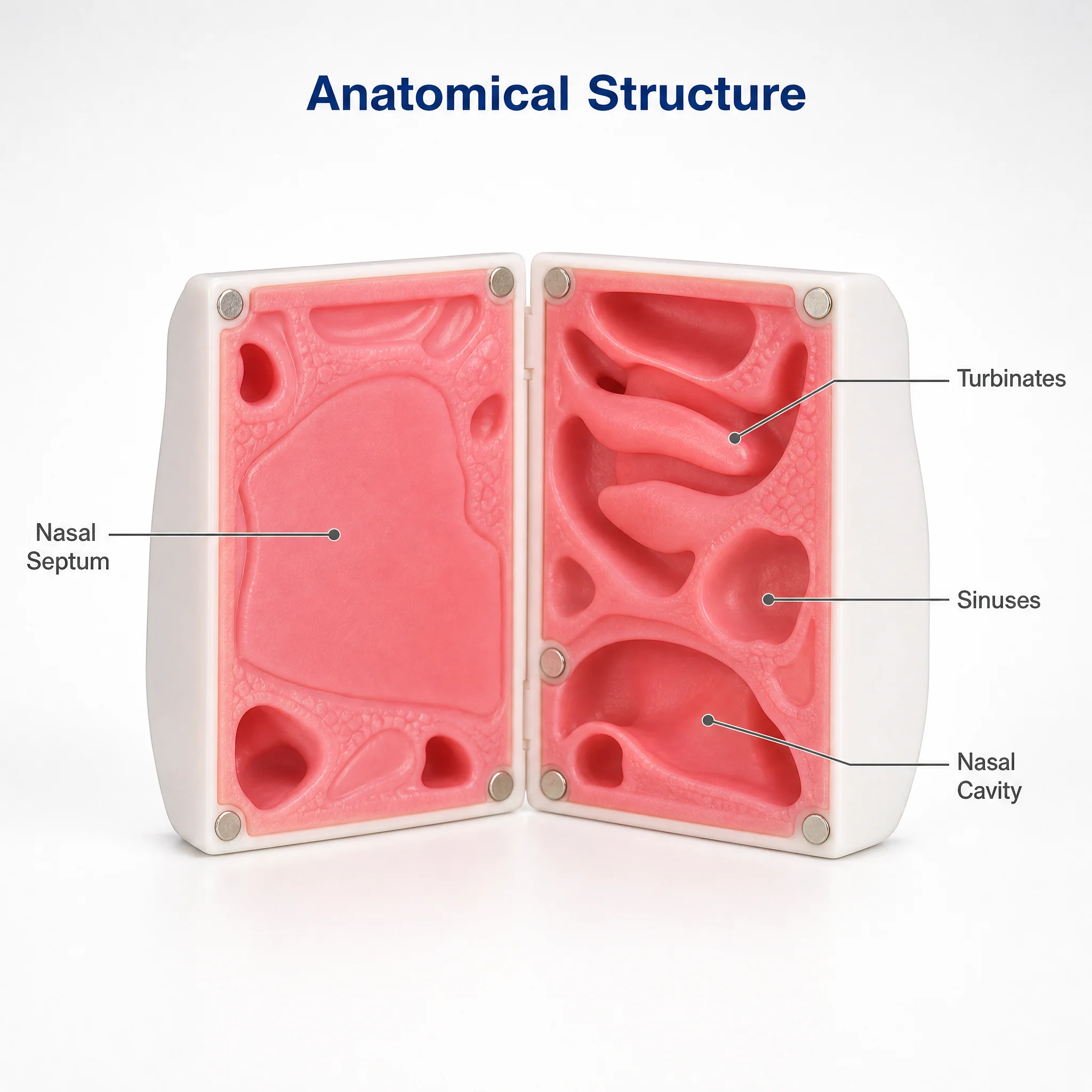 Nose Mannequin with Anatomical Structure, Silicone Nose Model Endoscopy Training Manikin, Nasal Cavity Anatomy Model with Built-