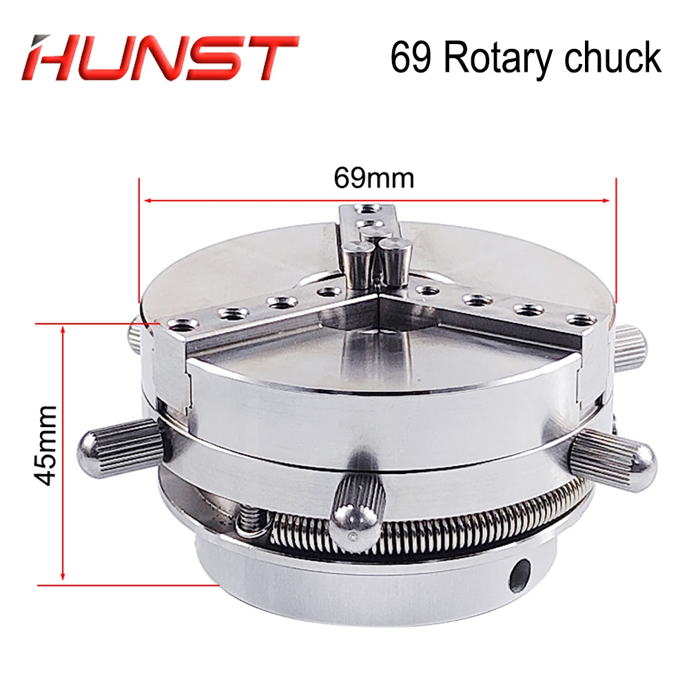 HUNST D69 Auto Lock Rotary Attachment CNC Router Laser Engraving Machine Rotary Axis Chuck for Ring Bracelet Jewelry Marking.