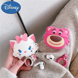 Disney-funda de silicona para AirPods 1, 2 Pro, 3, lindo gato, oso de fresa, auriculares inalámbricos con Bluetooth, funda de caja de carga