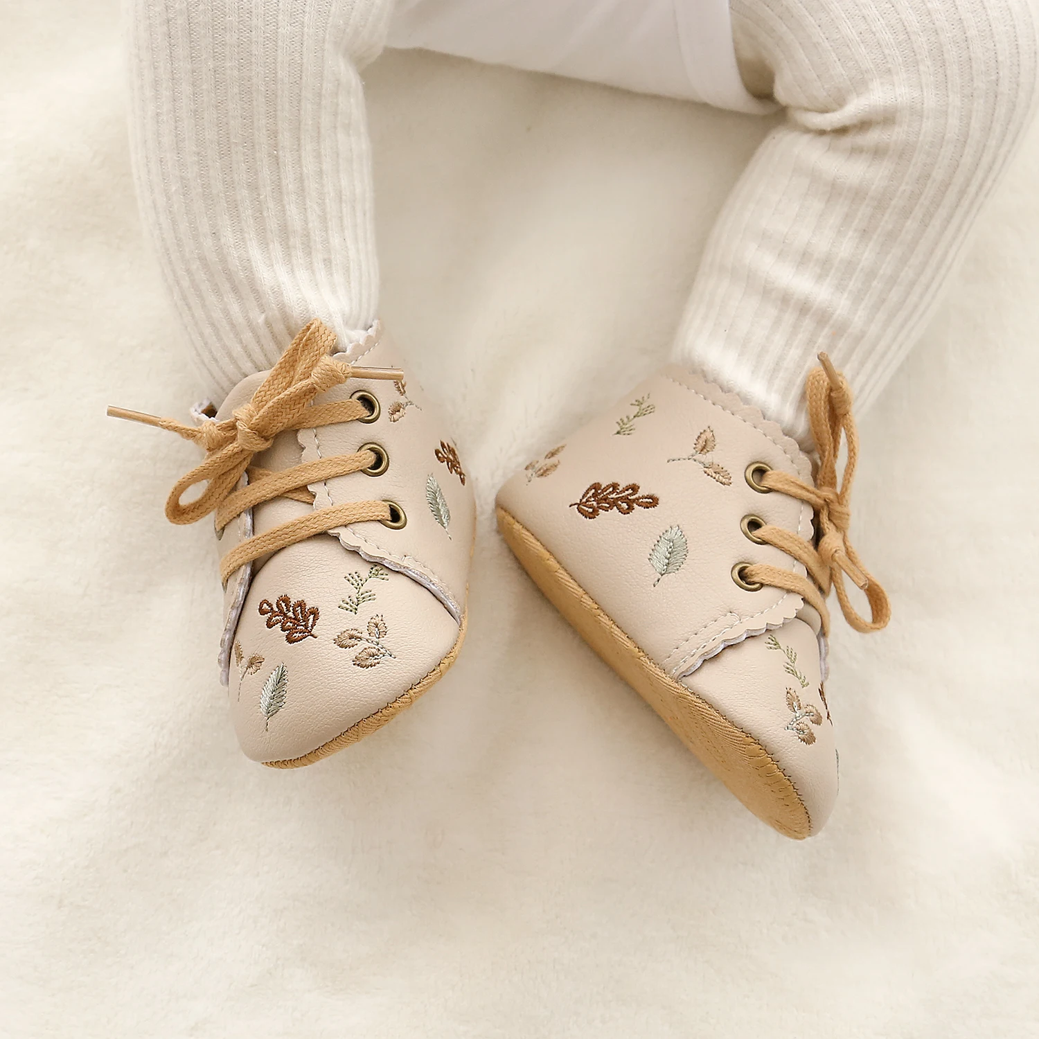 Baby Booties Newborn Infant Unisex Baby Girls Boys Velvet Rubber Anit-Slip Sole Shoes Toddler Fleece Cozy Winter Warm Prewalker