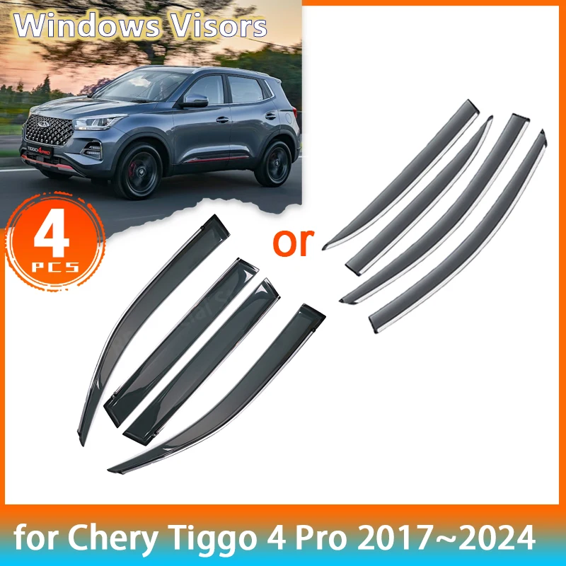 

Для Chery Tiggo 4 Pro 5x2023 2022 2021 2020 2019 2018 2017 аксессуары дефлекторы для окон автомобиля козырек защита от дождя для бровей