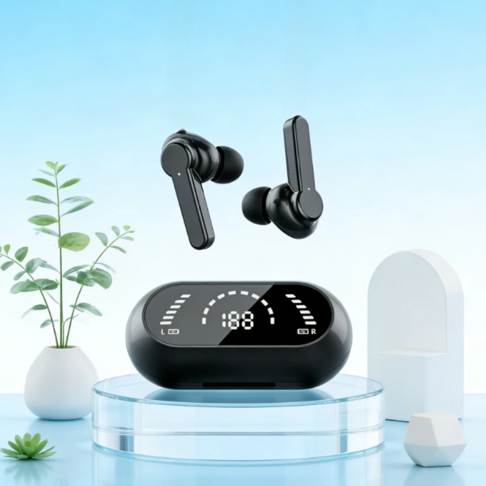 Écouteurs sans fil TWS, casque Bluetooth, casque de sport et de jeu, réduction du bruit, contrôle tactile des basses, pour smartphones