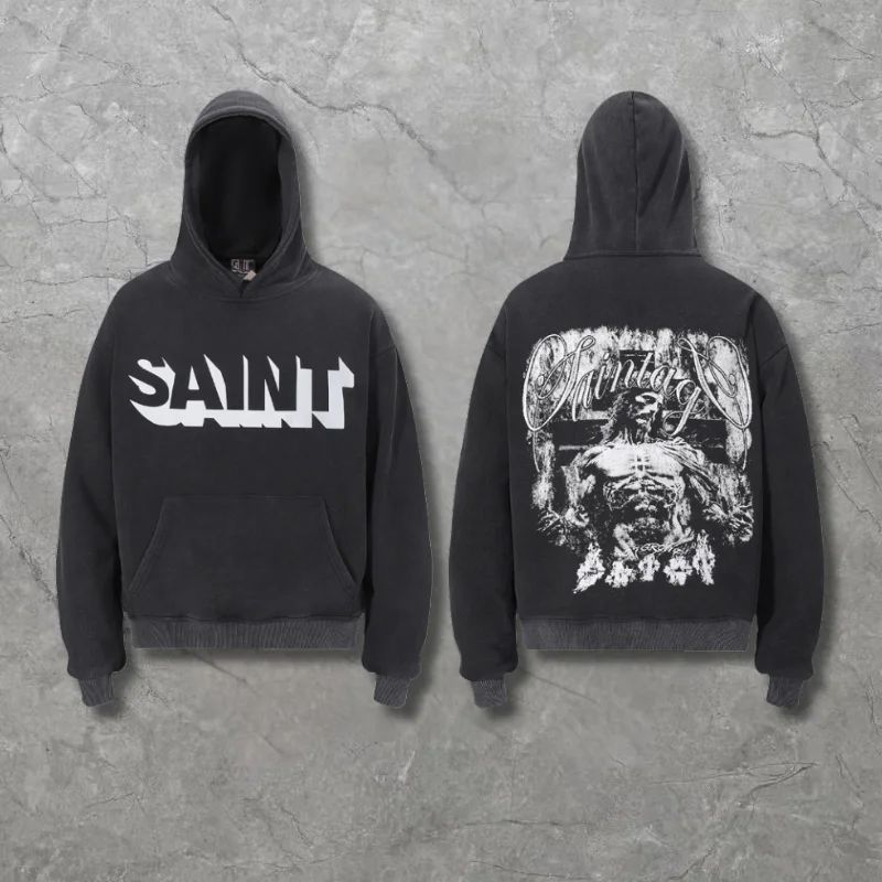 

Saint Hoodies High-quality Vintage Washable Casual Retro Do Old Hoody Sweatshirt for Men Women Haikyuu
