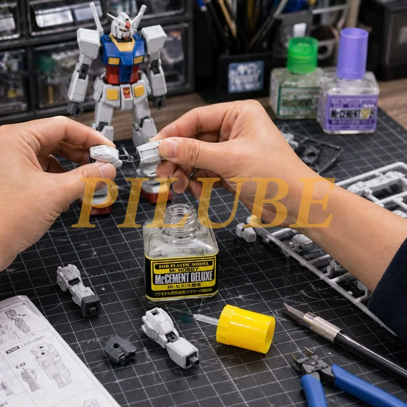 MR.HOBBY MC127 MC129 MC131 MC132 Flüssiger Kunststoffzement Schnelltrocknend Niedrige Viskosität für Modellbausätze 40ML Präzisionsteileverbindung – Detail 7
