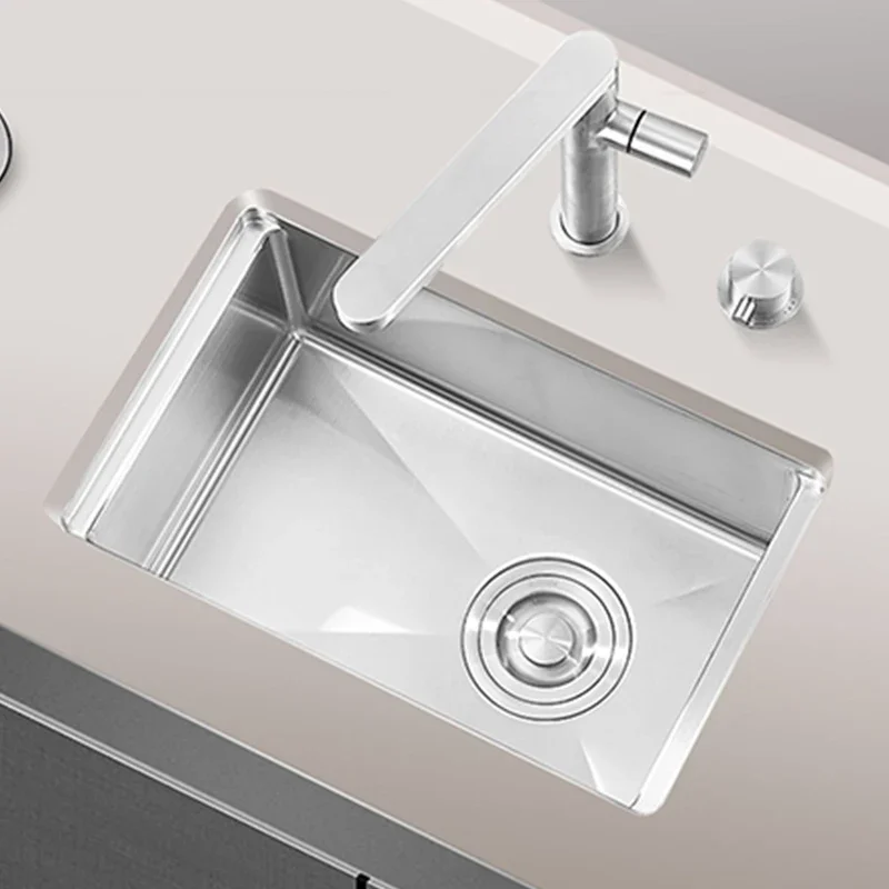 Mini Single Hidden Cover Sink Small Size Bar Counter Island Handmade 304 Stainless Steel Sinks