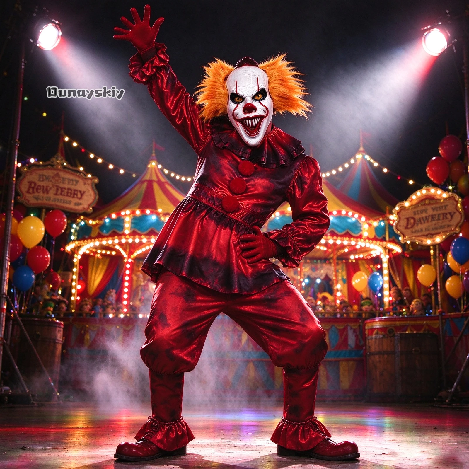 ​​​​​​​​​​​​Pennywise Clown Cosplay Costume Resurrection Halloween Stage Carnival Party Performance Role-playing Costume​​ view 3