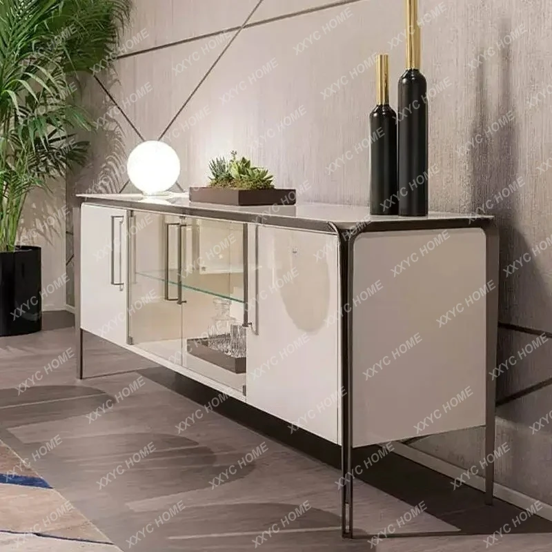 minimalist side cabinet Open door low wine cabinet Simple light luxury restaurant locker