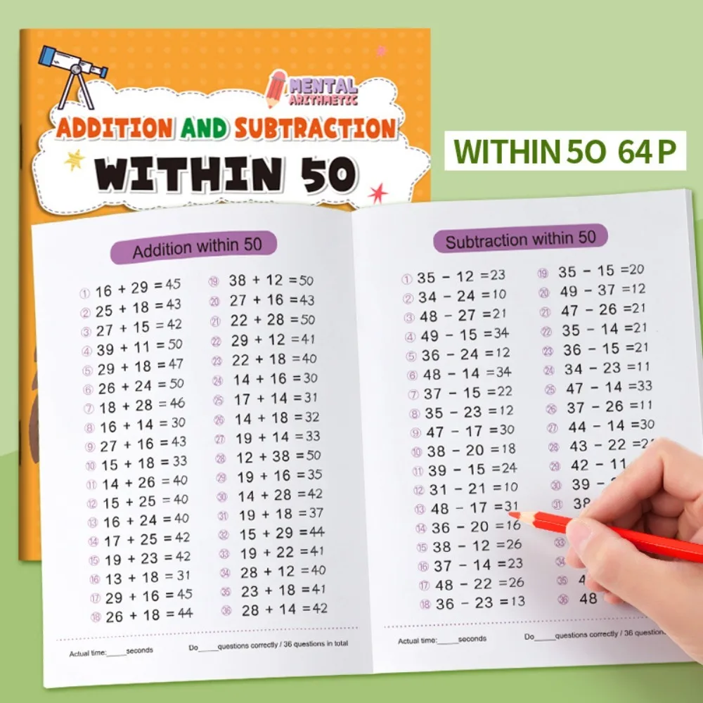 Arbeitsheft zum Addieren und Subtrahieren von 10-100, Mathe-Übungen für Schüler der 1. Klasse, Übungsbuch zum Früheschulieren des Zahlensinnens – Detail 6