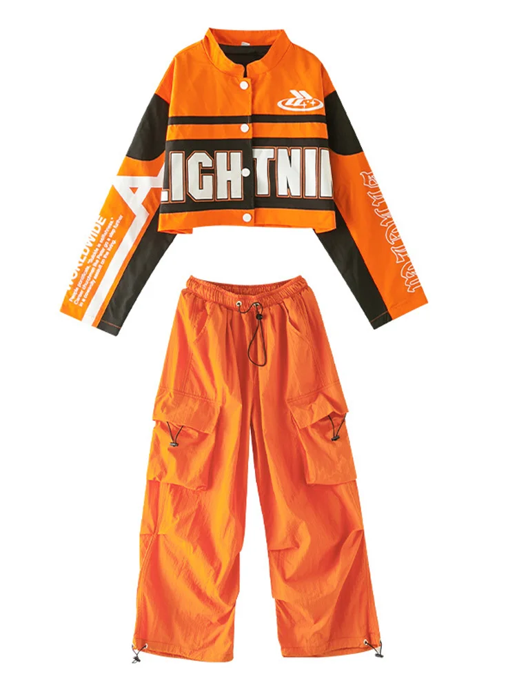 Jungen Hip Hop Kleidung Motorrad Jacke Jogger Cargo Hosen für Kinder Street Dance Kleidung Mädchen Jazz Kostüm Teenager Streetwear