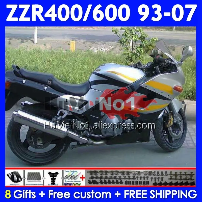 ZZR400 For KAWASAKI NINJA ZZR 400 93 94 Hot yellow 95 96 97 98 99 00 01 237No.13 ZZR-400 2002 2003 2004 2005 2006 2007 Fairing