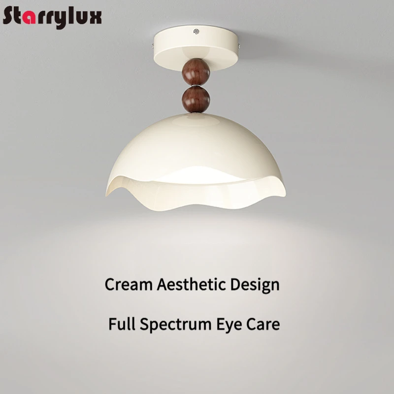 

Cream Style Full Spectrum LED Ceiling Light, 3-Color Dimmable for Hallway/Corridor, 5-10㎡, Metal+Aluminum Frame3
