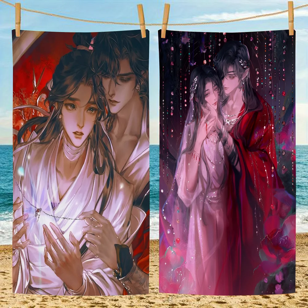 Anime Heaven Official's Blessing Xie Lian Hua Cheng Anime Beach Swimming Towel Soft Absorbent Washcloth Children's Gifts