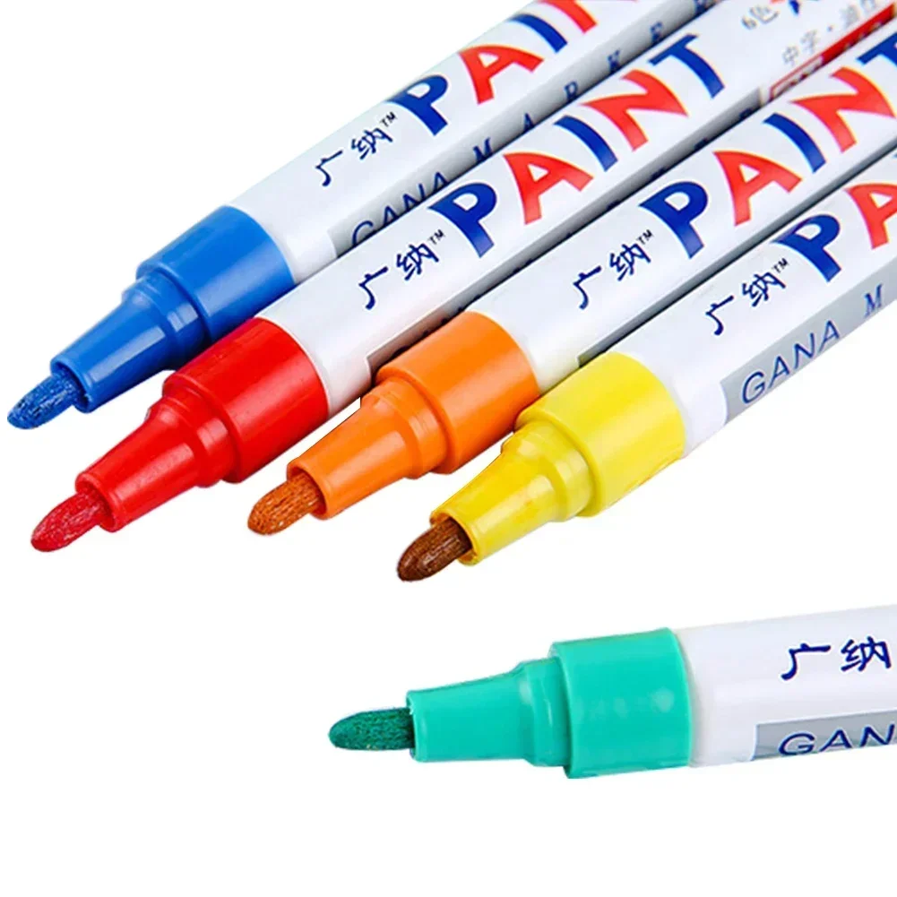 6 Stück bunte permanente ölige Farbmarker, wasserfest, weiße Marker, Reifenprofil, Gummi, Stoff, Farbe, Metall, 12 Farben – Detail 4