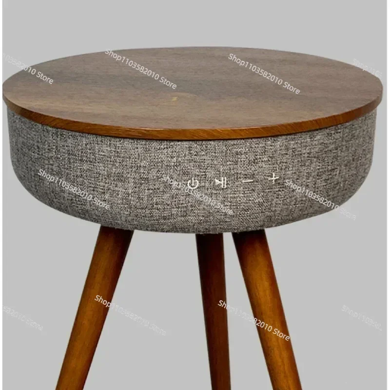 

Creative Smart Round Tea Table Bluetooth Stereo Audio Sofa Side Table Nordic Style Music Coffee Table with Wireless Charging