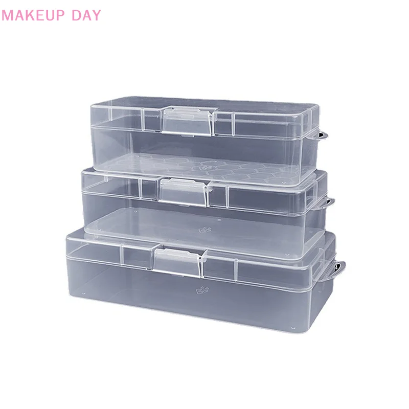 1Pcs Nail Pen Case Box PP Material Transparent Nail Brush Box Pouch Stationery School Pencil Case Supplies Pencil Storage