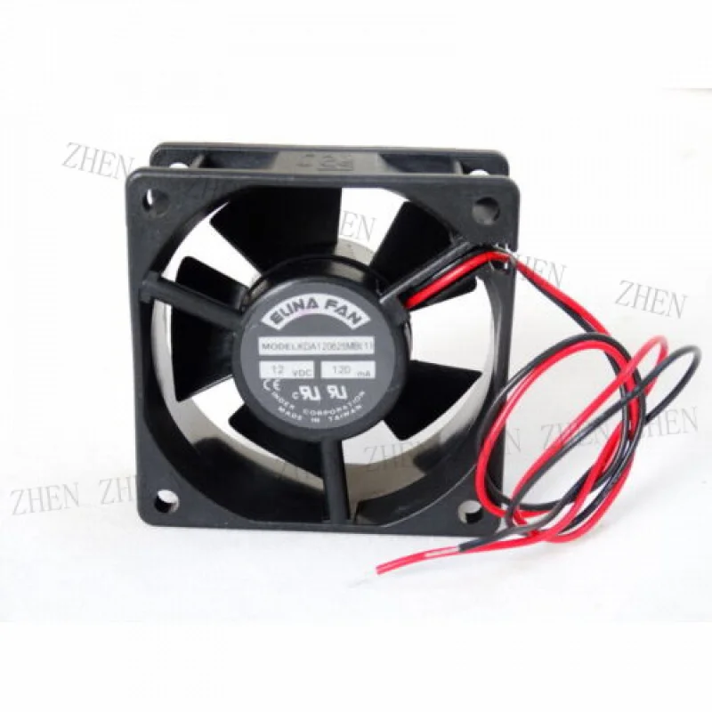 Y Y 60mm 6cm 12V Fan for  ELINA FAN KDA120625MB 120mA 60x60x25MM 6CM 2Lines Mute Cooler