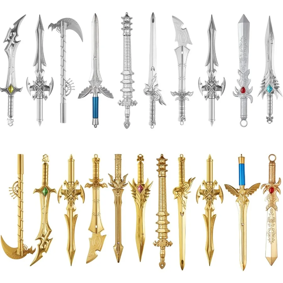 Набор из 24 ручек с древним мечом, гелевые чернила, новинка, забавные, крутые, с мечом, пластиковые гелевые чернила, крутые ручки для Рождества, дня рождения, подарки