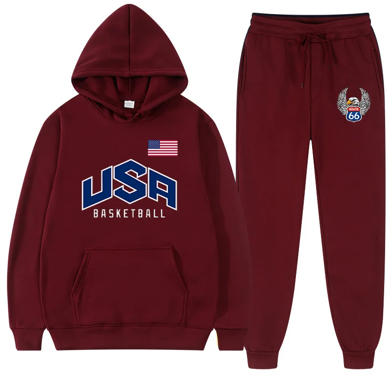 

2024 Mens Hoodie Pants 2 Piece Set Basketball Jumper Men's Sweatshirt Sportswear Women's Sportswear Men's Sportswear S~3XL