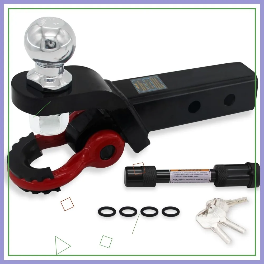 وصلة مقطورة 2 في 1 شديدة التحمل مع تكبل سحب ودبوس للشاحنات وسيارات الدفع الرباعي والسيارات - مناسبة عالمية