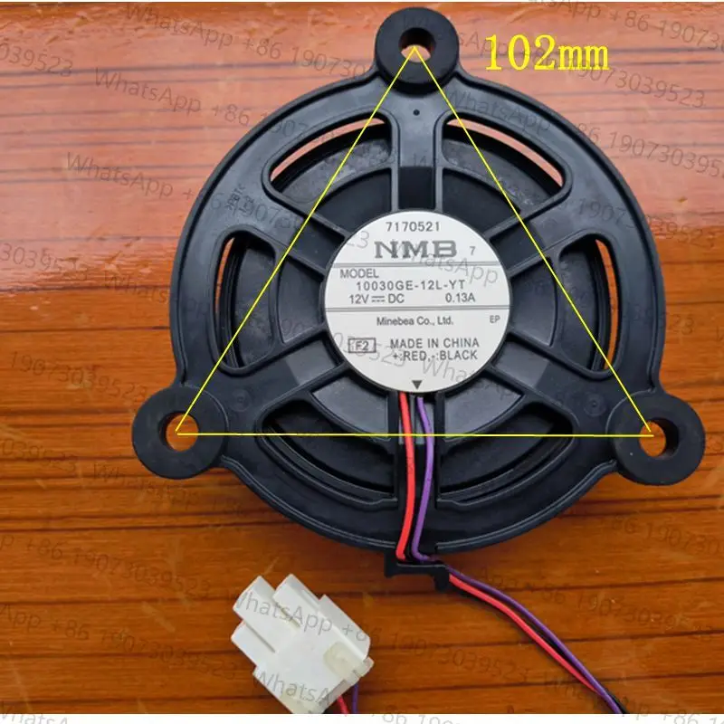 NMB 10030GE-12L-YT (12V DC 0.13A) Refrigerator Parts Evaporator Cooling Fan Motor
