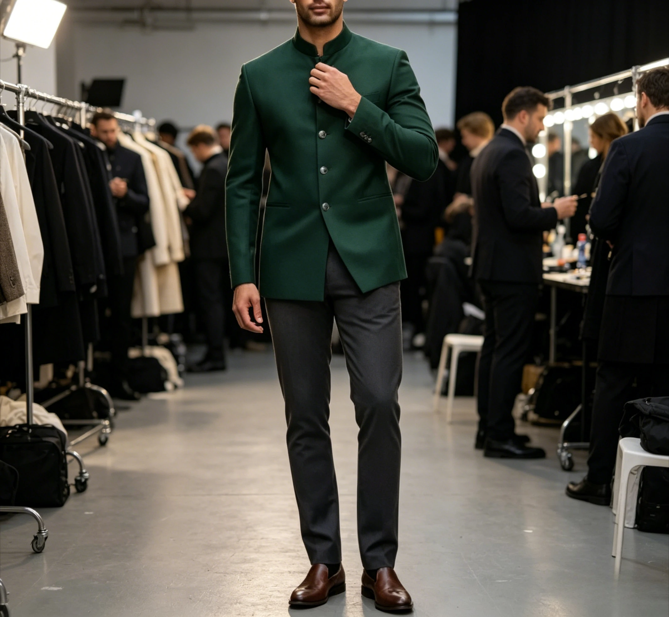 

Elegant Men's Suits 2026 Luxury Single Breasted Stand Lapel Slim Fit 2 Piece Jacket Pants Smart Casual Business Blazer Sets