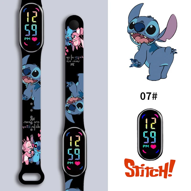 

New Cute Stitch Cartoon LED Anime Bracelet Watch Fashionable Personalized Printed Student Touch Waterproof Electronic Watch