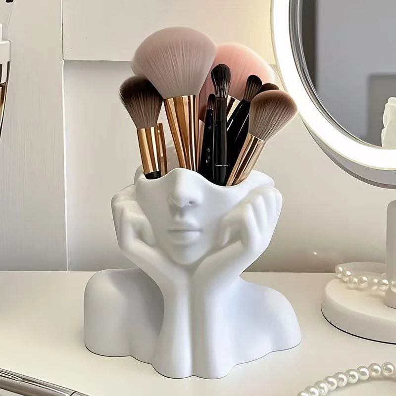 Neue Kreative Menschlichen Körper Kunst Vase Make-Up Pinsel Stift Halter Multifunktionale Schreibtisch Veranstalter Statue Ornament Home Office Decor
