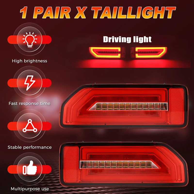 1Pair LED Tail Stop Lamp Rear Parking Brake Turn Signal Reflector Taillight For Suzuki Jimny 2019-2022